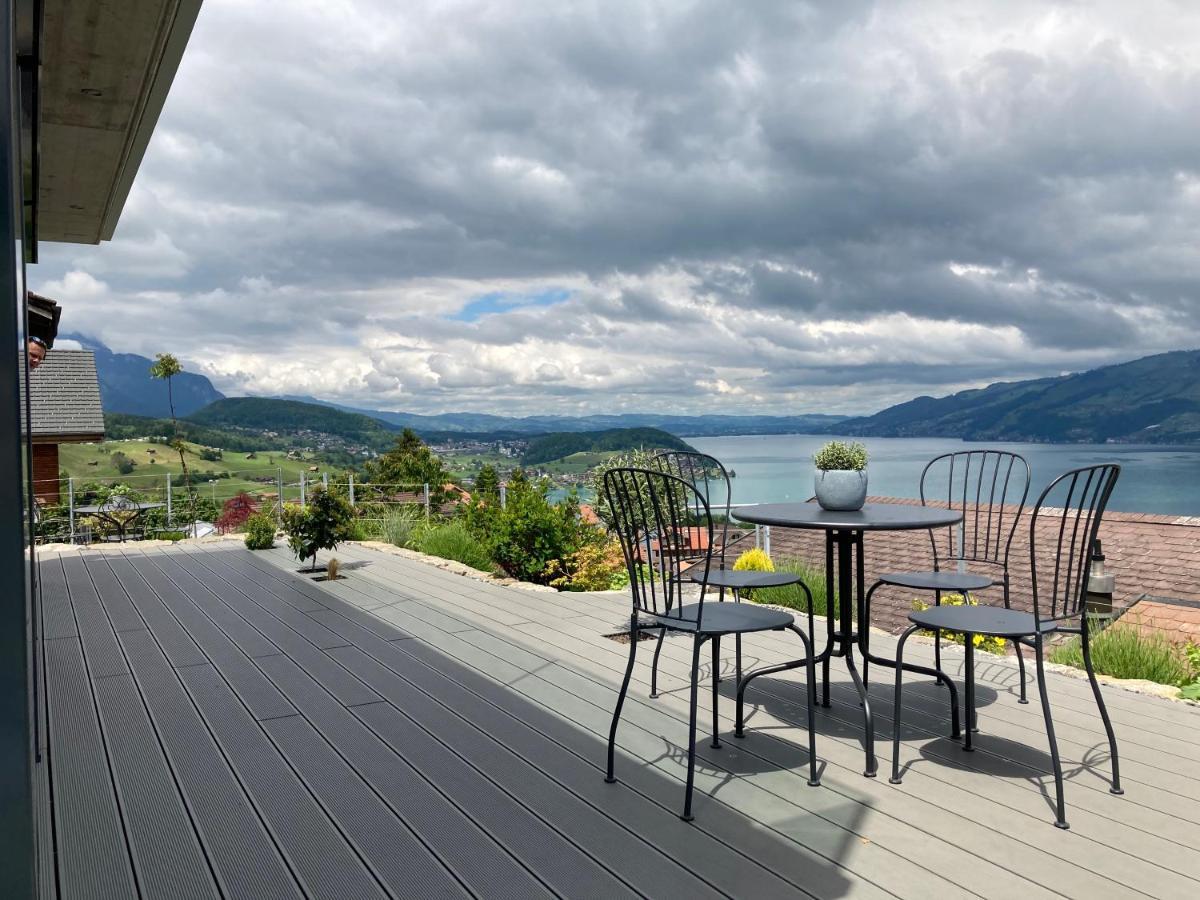 Moderne Unterkunft Mit Panoramablick Auf Thunersee Krattigen Zewnętrze zdjęcie