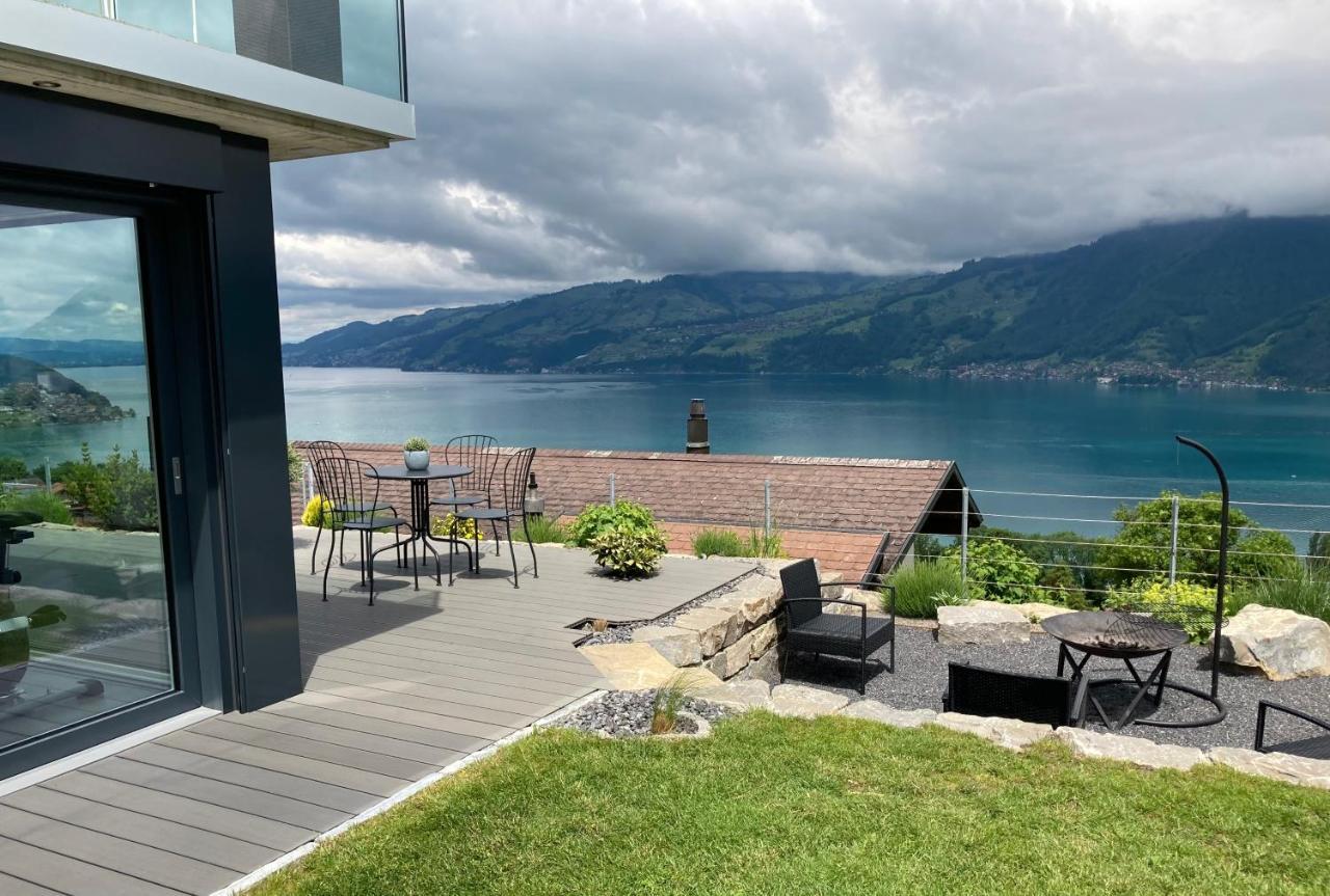 Moderne Unterkunft Mit Panoramablick Auf Thunersee Krattigen Zewnętrze zdjęcie